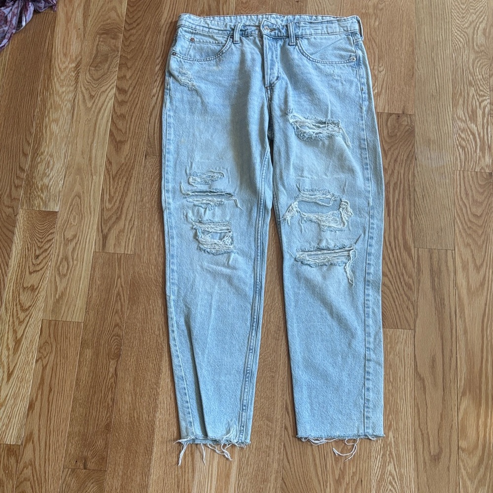 H&M Light Blue Low Rise Boyfriend Jeans
